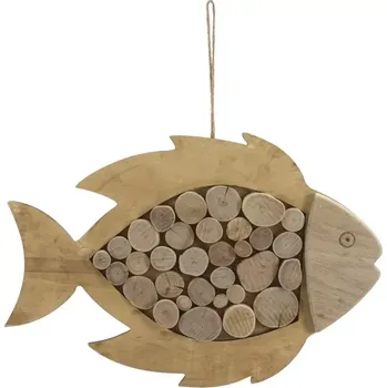 Závěsná dřevěná dekorace Fish hnědá
