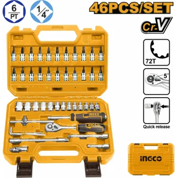Gola sada Ingco HKTS14462 Gola sada 46ks 1/4"
