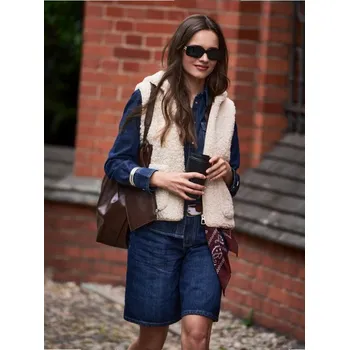 Dámská vesta Sinsay - Vesta s kapucí - béžová - 581FH-02X - 581FH-02X-XXS