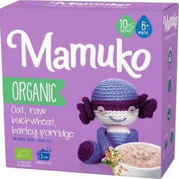 Dětská kaše Mamuko BIO Kaše oves, syrová pohanka a ječmen