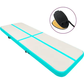 Fitness vidaXL Nafukovací žíněnka s pumpou 400 x 100 x 20 cm PVC [92681] Barva: Zelená