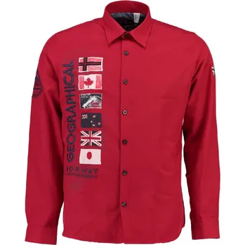 Pánská košile GEOGRAPHICAL NORWAY košile pánská ZERABATI LS MEN 100 červená 3XL