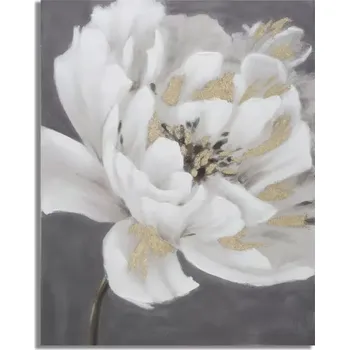 Obraz Obraz White and Gold Flower 80x100 cm bílo-šedý