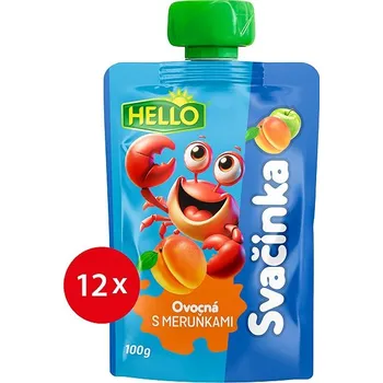 HELLO ovocná kapsička s meruňkami 12× 100 g