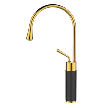 INVENA - Umyvadlová baterie vysoká STONE černá/zlatá BU-03-W17-V