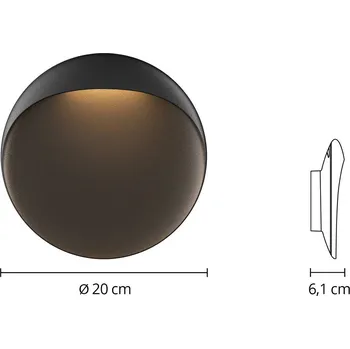 Venkovní osvětlení Nástěnné LED svítidlo Louis Poulsen Flindt, černé 2 700 K Ø 20 cm černá 1 x 10 W LED - Doprava zdarma