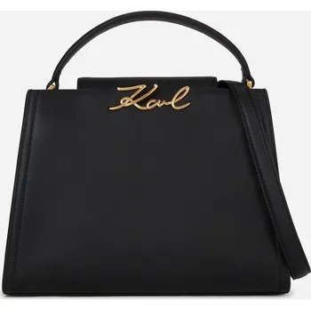 Módní doplněk KABELKA KARL LAGERFELD K/SIGNATURE MD TOP HANDLE BLACK/GOLD