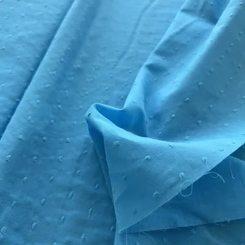 Tyrkysově modrý lehoučký popelín puntíky