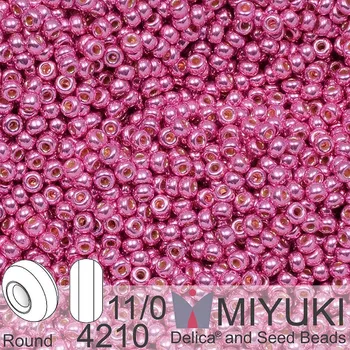Korálek Korálky Miyuki Round 11/0. Barva 4210 Duracoat Galvanized Hot Pink . Balení 5g..