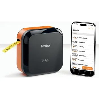 Tiskárna štítků BROTHER tiskárna štítků PT-E720BTZ - 12,24mm, pásky, mobilní, Tiskárna Štítků pro průmysl a elekt