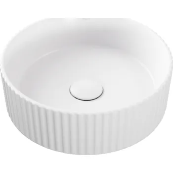 Besco Clea Cera-Line 36 umyvadlo na desku, bílá riffle, UNCR-36-CLB