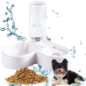 Miska pro psa VERK GROUP Dvojitá miska na vodu a krmivo 2v1 s 500 ml zásobníkem pro psa a kočku