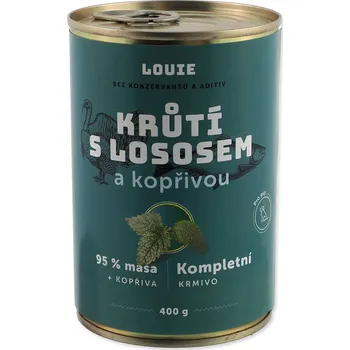 Krmivo pro psa Konzerva LOUIE krůtí s lososem a kopřivou 400g-KS
