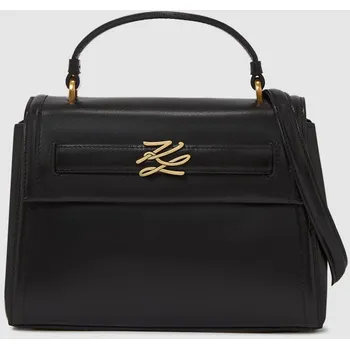 Módní doplněk KABELKA KARL LAGERFELD K/AUTOGRAPH SM TOP HANDLE BLCK BLACK/GOLD
