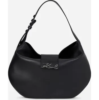 Kabelka KABELKA KARL LAGERFELD K/SIGNATURE FL HALFMOON SHB XL BLACK-NICKEL