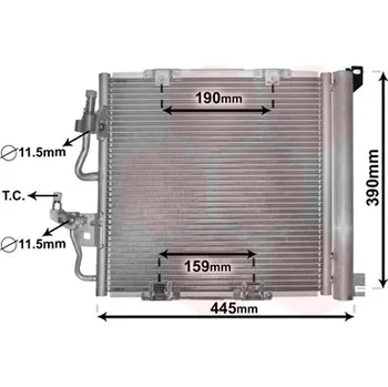 Ventilátor topení a klimatizace Kondenzátor klimatizace VAN WEZEL 37005368