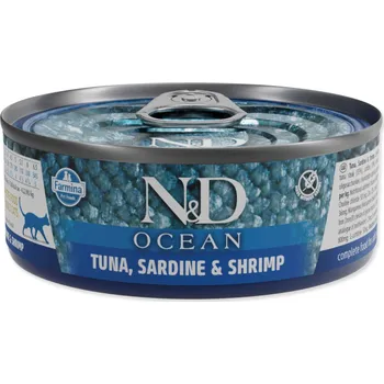 Krmivo pro kočku Konzerva N&D Cat Ocean Tuna, Sardine & Shrimp 70g-KS