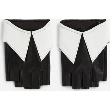 Rukavice RUKAVICE KARL LAGERFELD K/ESSENTIAL COLLAR GLOVES BLACK/WHITE