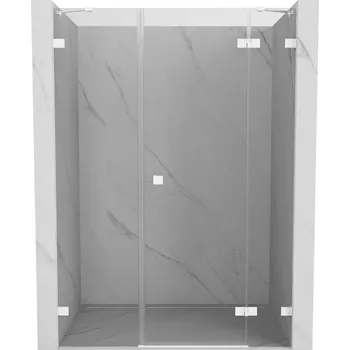 Mexen Lunar, pravé otočné sprchové dveře 135 cm, 8mm čiré sklo, bílý profil, 834S-135-050-20-00-P