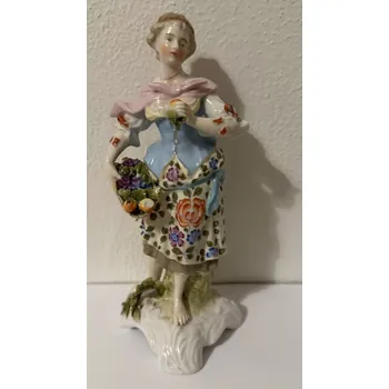 Porcelánová soška Rokoko Dívka s ovocem