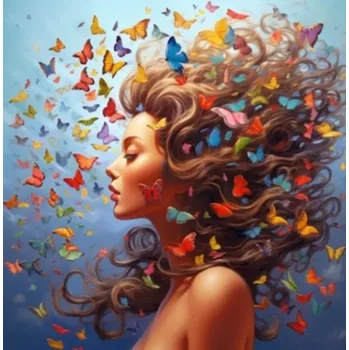 Diamantové malování diamantové malování motýlí žena 30 × 40 cm