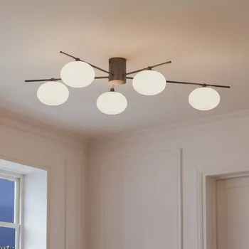 Svítidlo Stropní svítidlo Lindby Valisa, černé, 5 světelných zdrojů černá, bílá 5 x 8 W LED - Doprava zdarma