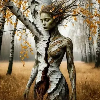 Diamantové malování diamantové malování nymfa v lese 30 × 40 cm