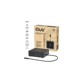 Club3D Dokovací stanice USB-C 12v1, 2xHDMI, 2xDP, 2xUSB-C, 1xUSB-C PD, 3xUSB, 1xRJ45, 1x3.5mm, černá