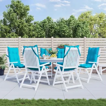 vidaXL Podušky na židli s vysokým opěradlem 6 ks tyrkysové oxford