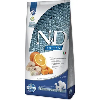 Krmivo N&D Dog Ocean Adult Medium & Maxi Codfish, Pumpkin & Orange 12kg-KS