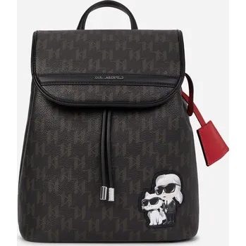 Módní doplněk BATOH KARL LAGERFELD IKON MONOGRAM CC SM FLAP BP BROWN-KL MONO