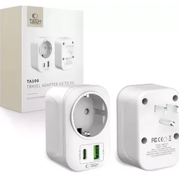 Cestovní adaptér Tech Protect TA100 cestovní adaptér bílý USA/EU
