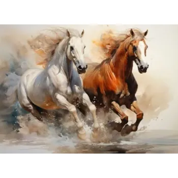 Diamantové malování diamantové malování utíkající koně 30 × 40 cm