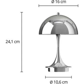 Venkovní osvětlení Louis Poulsen Panthella PORTABLE 160 V3, chromová barva 1 x 2,5 W LED - Doprava zdarma