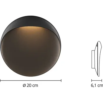 Venkovní osvětlení Nástěnné LED svítidlo Louis Poulsen Flindt, černé 3 000 K Ø 20 cm černá 1 x 10 W LED - Doprava zdarma