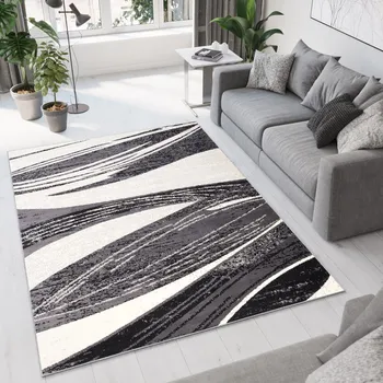Koberec Moderní koberec Tap - vlnky 1 - krémový/šedý Rozměr koberce: 140x200 cm