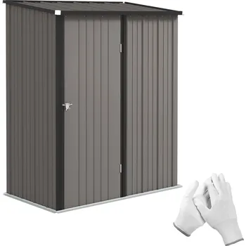 Zahradní domek Outsunny Zahradní domek/kůlna na nářadí Outsunny, uzamykatelné dveře, odolný proti povětrnostním vlivům, 161,5 cm x 94,5 cm x 196 cm, černý