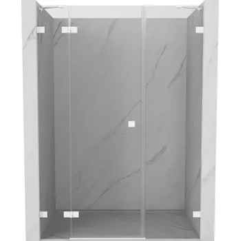 Mexen Lunar, levé otočné sprchové dveře 160 cm, 8mm čiré sklo, bílý profil, 834S-160-050-20-00-L