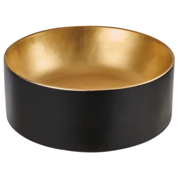 INVENA - Umyvadlo na desku KETO 42 cm, černá/zlatá CE-14-017-C