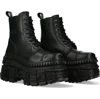 Dámské kozačky boty NEW ROCK - CRUST&nbsp;NEGRO,&nbsp;CRUST&nbsp;NEGRO,&nbsp;TANK - 39