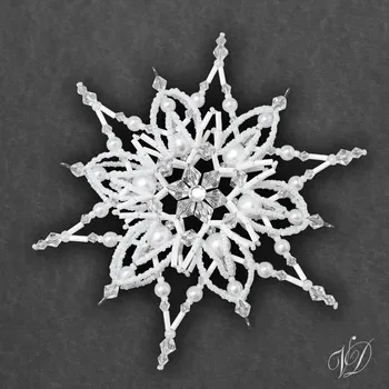 Vánoční ozdoba Vánoční korálková hvězda 0412 - Špice 3D Luxus (PEVNÁ A NEREZ) Christmas bead ornament (Vánoční hvězda z korálků - Korálková hvězdička a vločka - Hvězdy a hvězdičky z korálků - Christmas bead star)