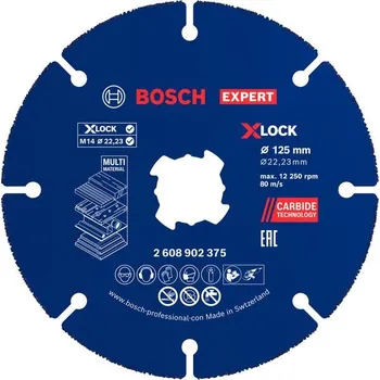 Pilový kotouč BOSCH Víceúčelové řezací kotouče EXPERT Carbide Multi Wheel X-LOCK 125 mm, 22,23 mm, 10 ks 2608902377