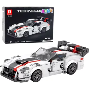 Dětské zboží Stavebnice sportovní auto viper – bílo-červené, 379 dílků