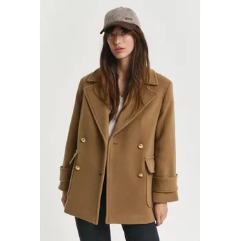 Dámský kabát KABÁT GANT WOOL MID LENGTH PEACOAT ROASTED WALNUT