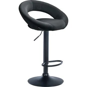 Barová židle LRCZ Sametová barová židle Olinda Barva: černá, Barva rámu: bílá