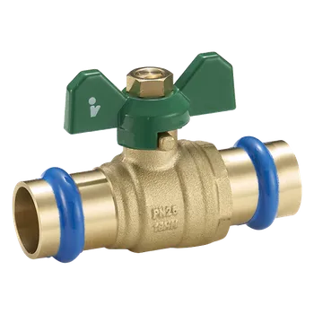 Instalatérský materiál Kulový kohout PRESS "V" 22 mm, MOTÝL, PN25, do 120°C 180122