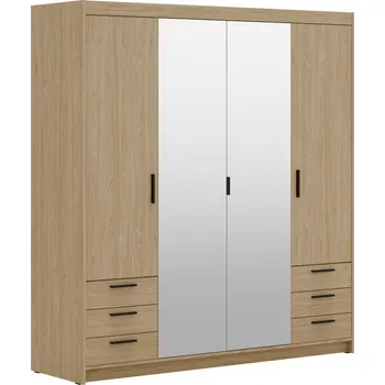 Šatní skříň FALCO Šatní skříň Enja 4D6S se zrcadlem Odstín: Dub olejovaný