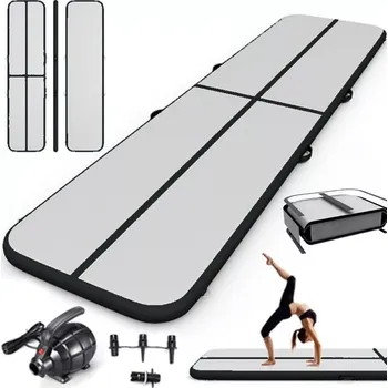 podložka na cvičení nafukovací gymnastická airtrack podložka 400 × 100 × 20 cm černá