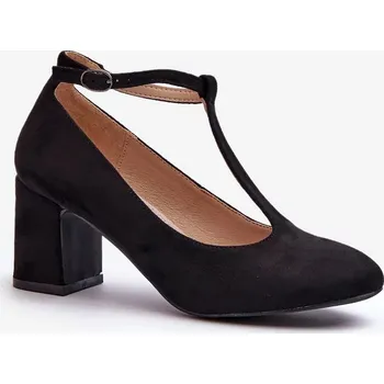 Dámské lodičky Černé Raniyah Eco semišové lodičky na podpatku 38