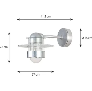 Venkovní osvětlení Louis Poulsen Venkovní nástěnné svítidlo Albertslund, 41,5 cm, IP44 - Ø stínidlo na lampu 27 cm; Ø nástěnný držák 15 cm zinek 1 x 100 W - Doprava zdarma